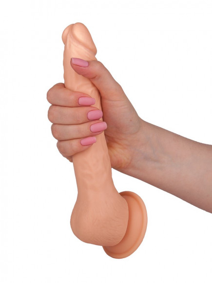 Телесный рельефный фаллоимитатор-реалистик на присоске - 19 см. Телесный рельефный фаллоимитатор-реалистик на присоске - 19 см.