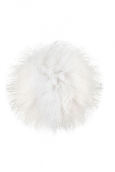 Серебристая анальная втулка с белым заячьим хвостом