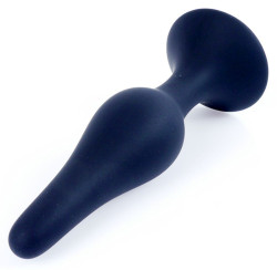 Черная анальная втулка на присоске - 11 см.