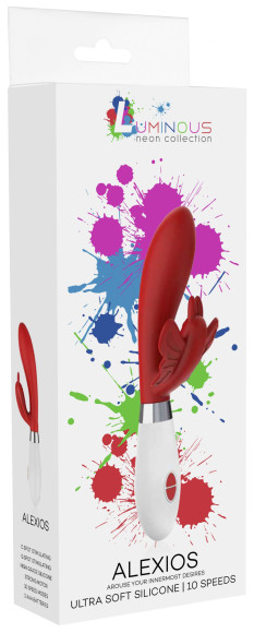 Красный вибратор-кролик Alexios - 21 см. Красный вибратор-кролик Alexios - 21 см.