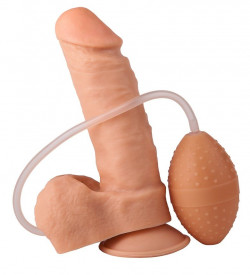 Фаллоимитатор-реалистик на присоске с грушей - 16,5 см. Фаллоимитатор-реалистик на присоске с грушей - 16,5 см.