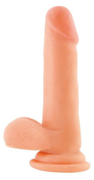 Телесный фаллоимитатор-реалистик на присоске - 18,3 см. Телесный фаллоимитатор-реалистик на присоске - 18,3 см.