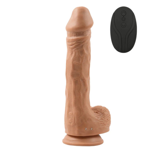 Телесный вибратор-реалистик с волнообразным движением ствола Dancer - 22,8 см. Телесный вибратор-реалистик с волнообразным движением ствола Dancer - 22,8 см.