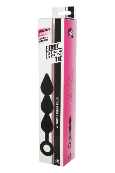 Черный анальный стимулятор XL Triple Drop Plug Black - 26 см. Черный анальный стимулятор XL Triple Drop Plug Black - 26 см.