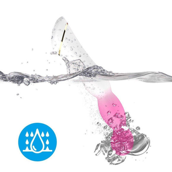 Бело-розовый вибромассажер с круглой головкой - 21,5 см. Бело-розовый вибромассажер с круглой головкой - 21,5 см.