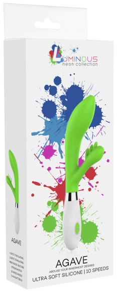 Зеленый вибратор-кролик Agave - 23 см. Зеленый вибратор-кролик Agave - 23 см.