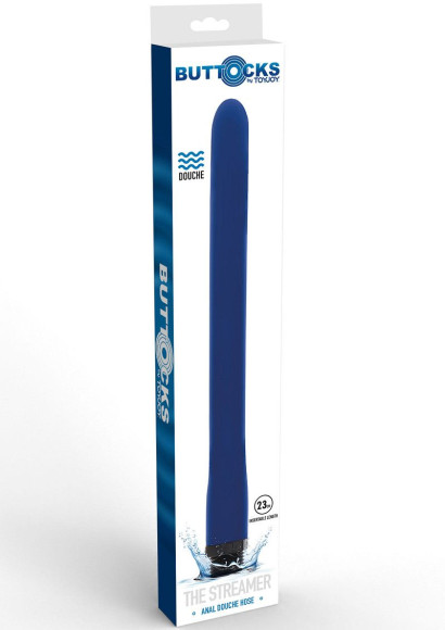 Синяя анальная насадка для душа Buttocks The Streamer Anal Douche - 24,5 см. Синяя анальная насадка для душа Buttocks The Streamer Anal Douche - 24,5 см.
