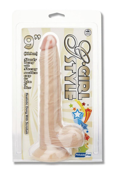 Телесный фаллоимитатор G-GIRL STYLE 9INCH DONG WITH SUCTION CAP - 22,8 см. Телесный фаллоимитатор G-GIRL STYLE 9INCH DONG WITH SUCTION CAP - 22,8 см.