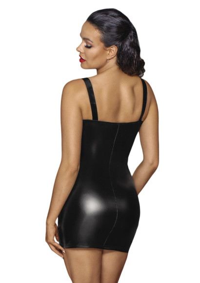 Мини-платье с кружевным лифом и двусторонней молнией Powerwetlook mini-dress with lace chest and 2-way zipper Мини-платье с кружевным лифом и двусторонней молнией Powerwetlook mini-dress with lace chest and 2-way zipper