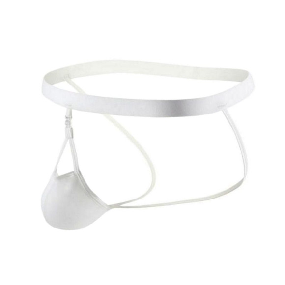 Белые сексуальные трусы-джоки на тонких ремешках Белые сексуальные трусы-джоки на тонких ремешках