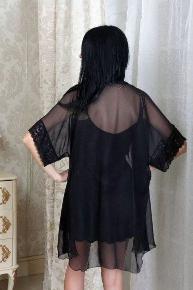 Легкий шифоновый халатик-кимоно Легкий шифоновый халатик-кимоно