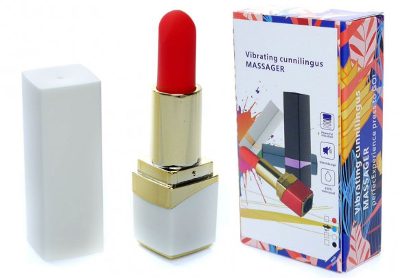 Белый мини-вибратор в форме помады Белый мини-вибратор в форме помады