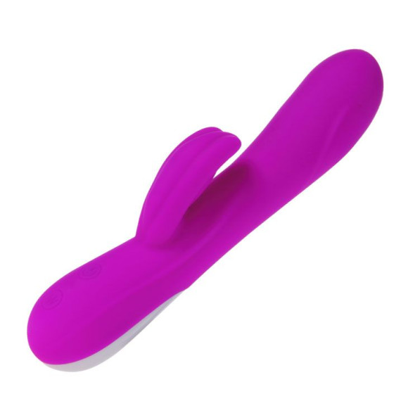 Лиловый вибратор Primo с клиторальным листочком - 20 см. Лиловый вибратор Primo с клиторальным листочком - 20 см.