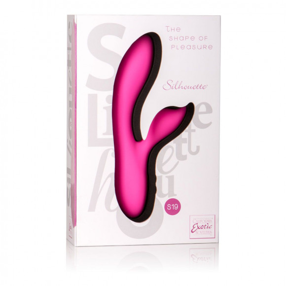 Розовый вибромассажер с лепестком для стимуляции клитора Silhouette S19