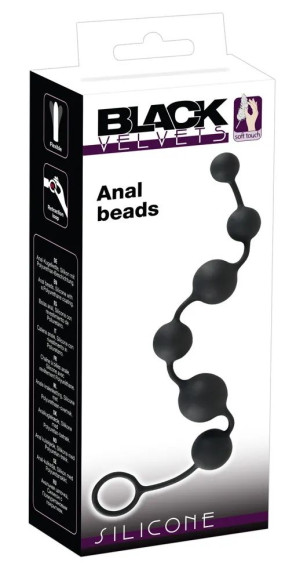 Анальная цепочка Black Velvets Anal Beads - 40 см. Анальная цепочка Black Velvets Anal Beads - 40 см.