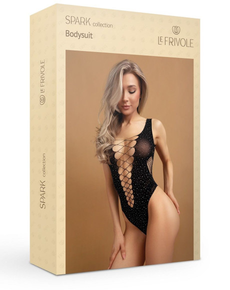 Черное боди с имитацией шнуровки и искрящимися стразами Черное боди с имитацией шнуровки и искрящимися стразами