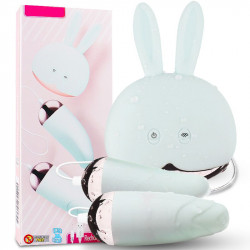 Мятный вибратор Lemon Rabbit с 2 виброяйцами