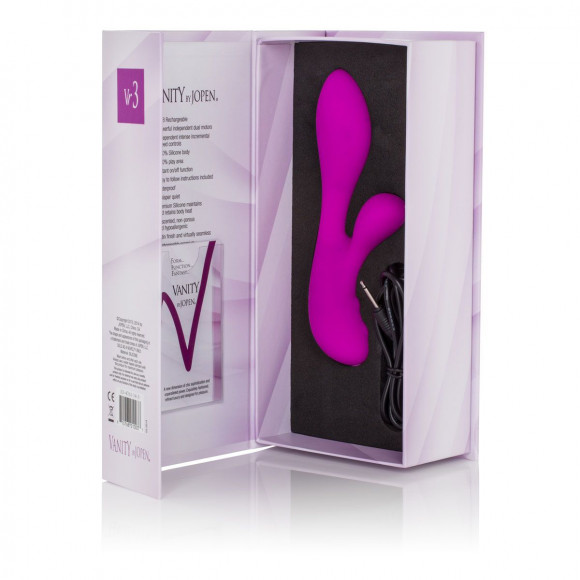 Перезаряжаемый фиолетовый вибромассажер Vr3 - 16,5 см.