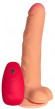 Телесный реалистичный вибратор №77 с проводным пультом - 20 см. Телесный реалистичный вибратор №77 с проводным пультом - 20 см.