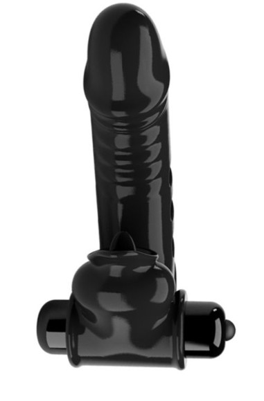 Черная вибронасадка на палец Corbin - 11 см. Черная вибронасадка на палец Corbin - 11 см.