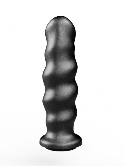 Черная насадка на трусики харнесс Platinum - 16 см.