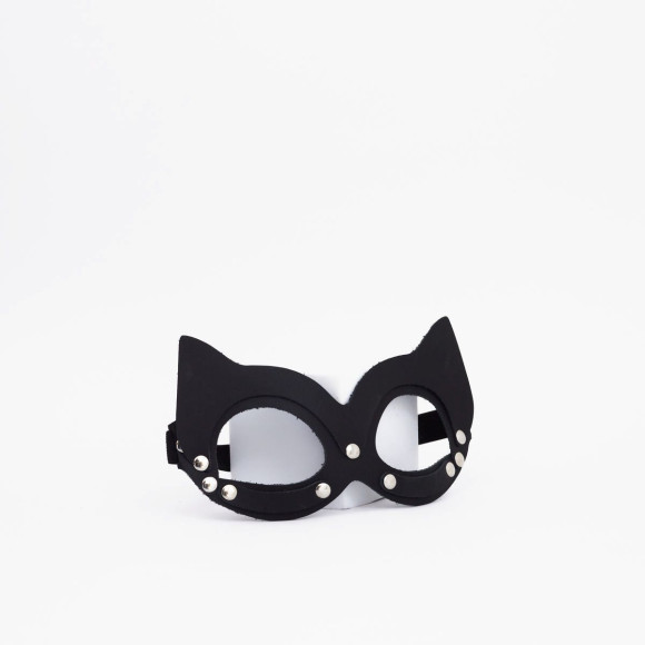 Черная кожаная маска кошки с клепками Черная кожаная маска кошки с клепками
