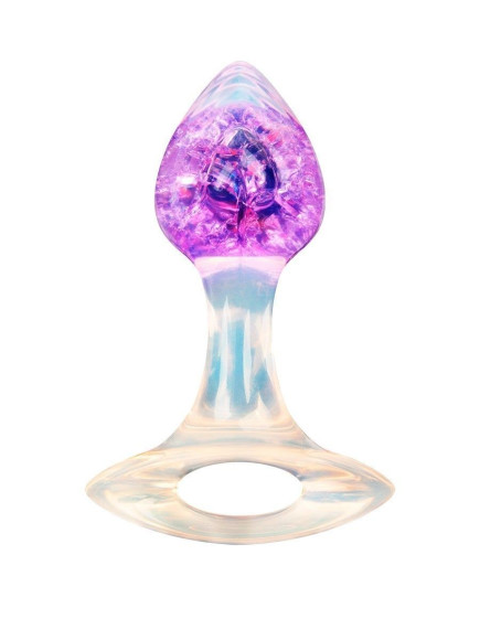 Сиреневатая анальная пробка с ручкой - 8,5 см. Сиреневатая анальная пробка с ручкой - 8,5 см.