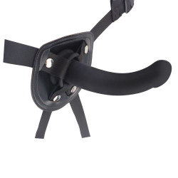 Черный страпон Bend Over For Beginner - 15 см. Черный страпон Bend Over For Beginner - 15 см.