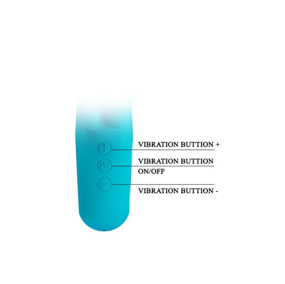 Бирюзовый вибратор Chris с клиторальным отростком - 15,4 см. Бирюзовый вибратор Chris с клиторальным отростком - 15,4 см.