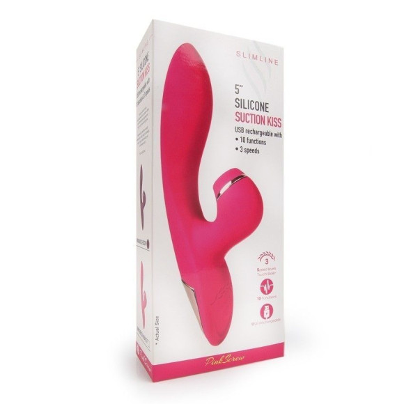 Розовый вибратор-кролик с вакуумной стимуляцией 5’’ Silicone Suction Kiss - 20,3 см. Розовый вибратор-кролик с вакуумной стимуляцией 5’’ Silicone Suction Kiss - 20,3 см.