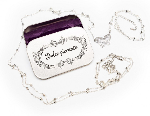 Серебристое колье на тело Farfalla Серебристое колье на тело Farfalla