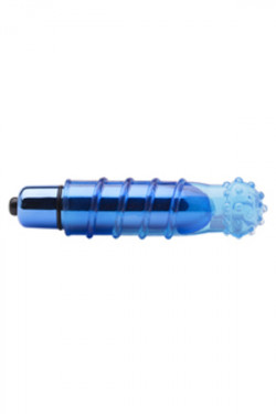 Синяя вибропуля с насадкой Rocket Синяя вибропуля с насадкой Rocket