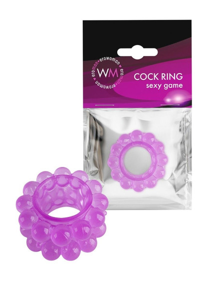 Лиловое эрекционное кольцо с 2 рядами стимулирующих шариков Лиловое эрекционное кольцо с 2 рядами стимулирующих шариков