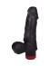 Чёрный виброфаллос с мошонкой - 15,5 см. Чёрный виброфаллос с мошонкой - 15,5 см.