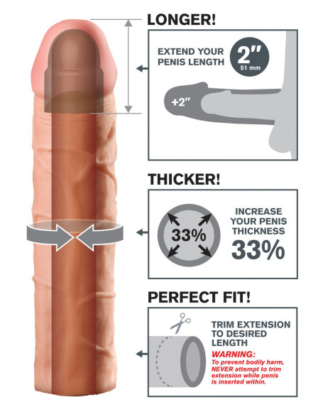 Телесная насадка Fantasy X-tensions Perfect 2 Extension - 20,3 см. Телесная насадка Fantasy X-tensions Perfect 2 Extension - 20,3 см.