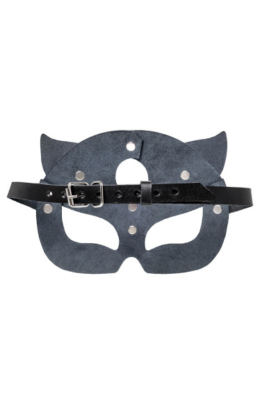 Черная кожаная рельефная маска кошки Черная кожаная рельефная маска кошки