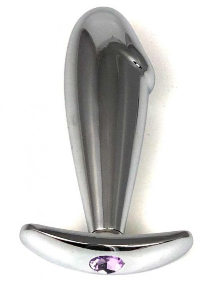 Серебристая пробка-фаллос с сиреневым кристаллом – 9,5 см. Серебристая пробка-фаллос с сиреневым кристаллом – 9,5 см.
