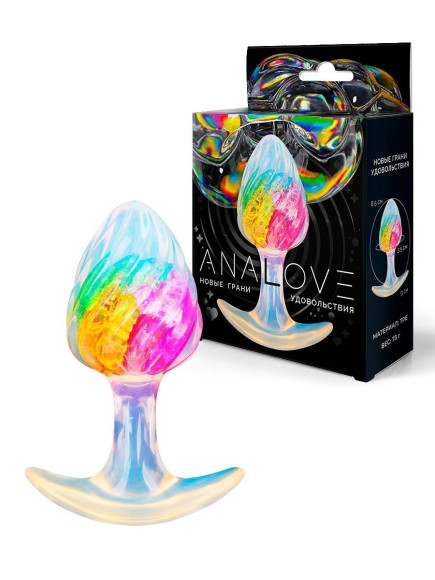 Яркая анальная пробка со спиралевидным рельефом - 9 см.