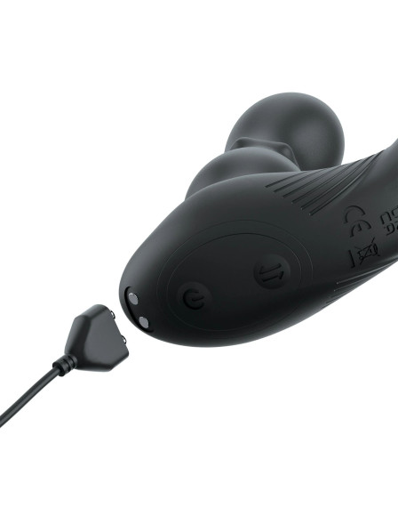 Черный вибростимулятор простаты с кольцом Ass-gasm Slide & Glide