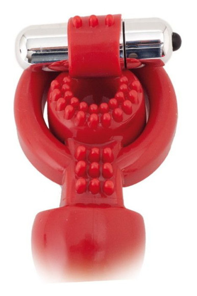 Красная вибронасадка Black&Red для двойного проникновения Красная вибронасадка Black&Red для двойного проникновения