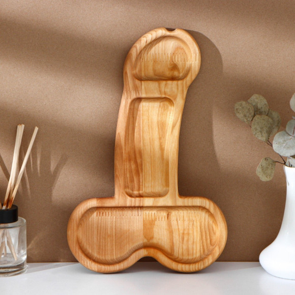 Деревянное блюдо для подачи в форме члена (32,5 х 20 х 1,7 см) Деревянное блюдо для подачи в форме члена (32,5 х 20 х 1,7 см)