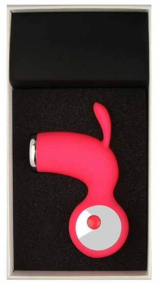 Красный вибростимулятор с ушками Красный вибростимулятор с ушками