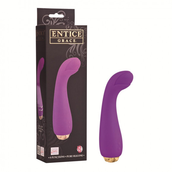 Лиловый вибратор ENTINCE GRACE - 18,5 см. Лиловый вибратор ENTINCE GRACE - 18,5 см.