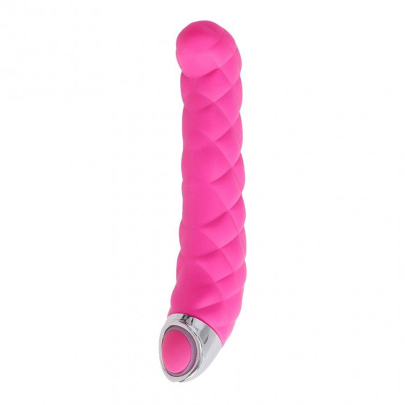 Розовый вибромассажер Infinity Textured Rechargeable G-Spot Vibrator -  17 см.