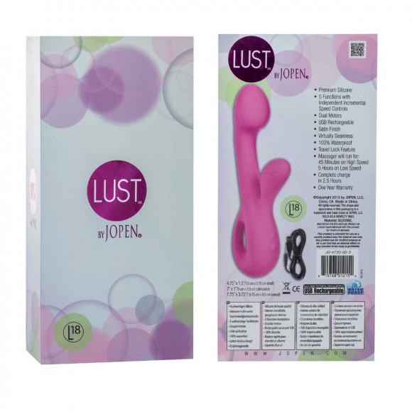 Розовый вибратор Lust by JOPEN L18 Розовый вибратор Lust by JOPEN L18