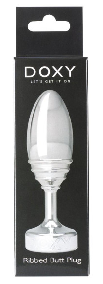 Серебристая анальная втулка Doxy Ribbed Butt Plug - 10,5 см. Серебристая анальная втулка Doxy Ribbed Butt Plug - 10,5 см.