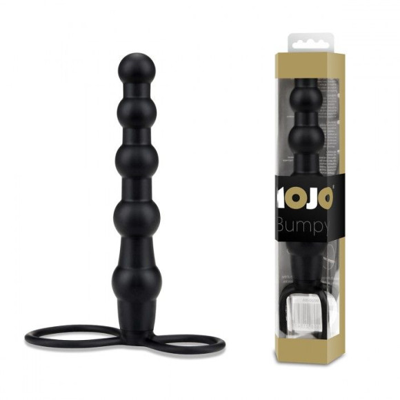 Черная ёлочка-насадка для двойного проникновения Mojo Bumpy - 15 см. Черная ёлочка-насадка для двойного проникновения Mojo Bumpy - 15 см.