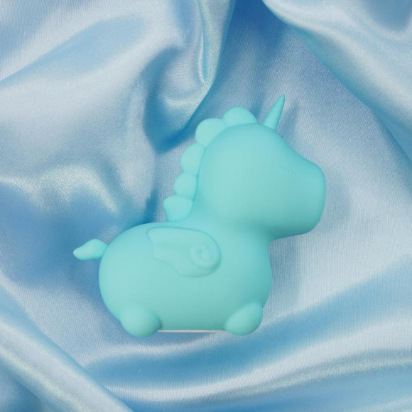 Голубой вибромассажер Unihorn Mount’n Peak с подвижным язычком Голубой вибромассажер Unihorn Mount’n Peak с подвижным язычком