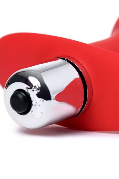 Красная анальная вибровтулка Glam - 9,7 см. Красная анальная вибровтулка Glam - 9,7 см.
