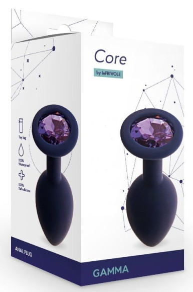 Черничная анальная пробка с фиолетовым кристаллом Gamma S - 7,2 см. Черничная анальная пробка с фиолетовым кристаллом Gamma S - 7,2 см.